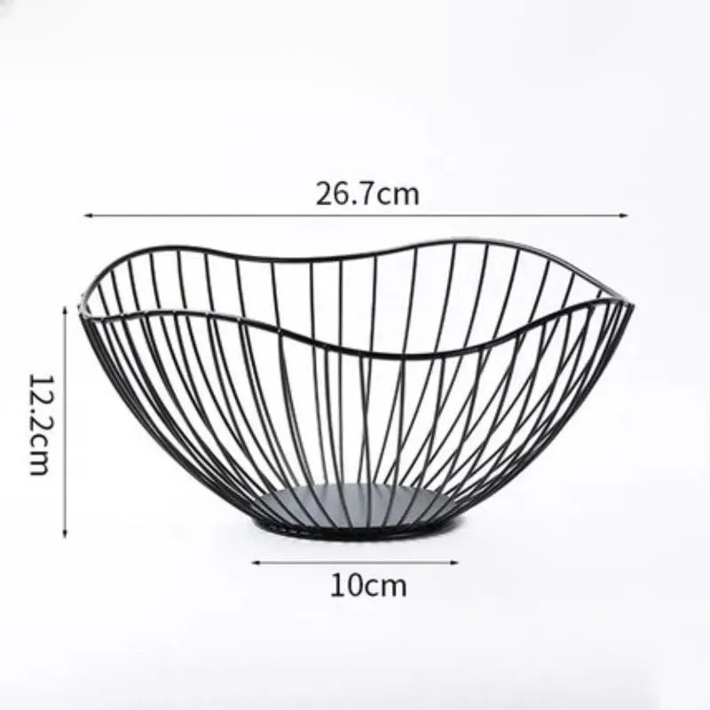 Plato de fruta de hierro forjado con hojas de loto