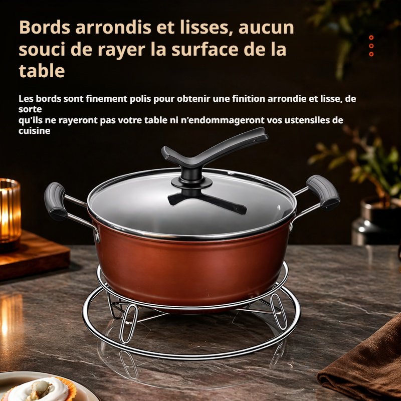 Grille vapeur en acier inoxydable résistant à la chaleur, support de casserole double usage