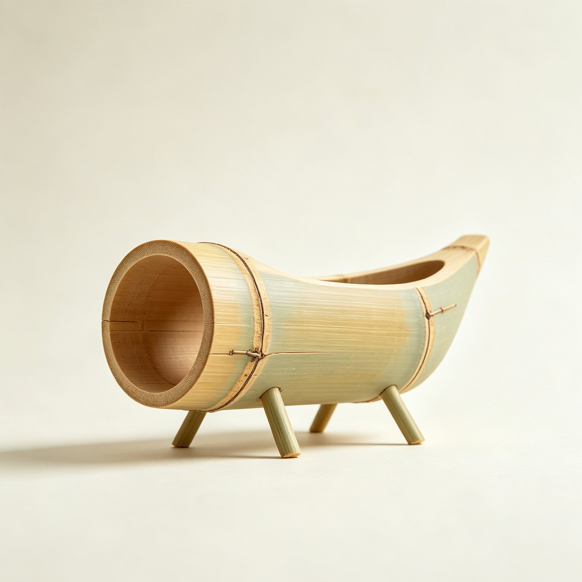 竹製の舟型花器