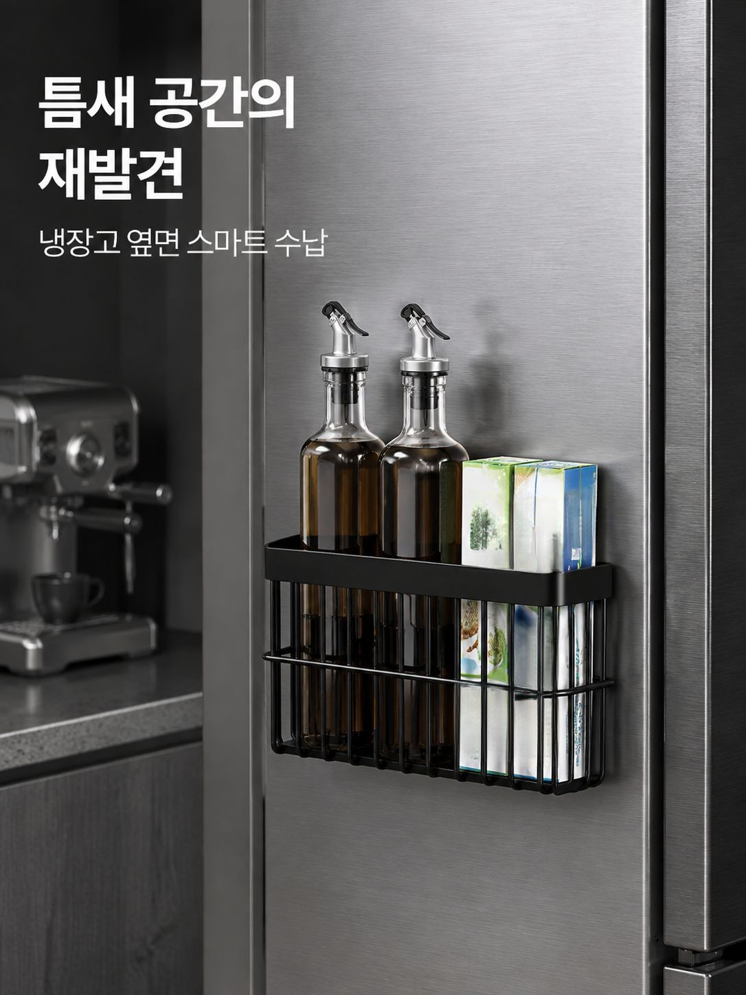 튼튼하고 실용적인 주방 랩 수납 선반