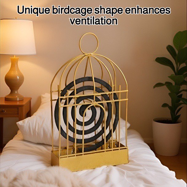Nordic wrought iron birdcage mosquito coil holder front view