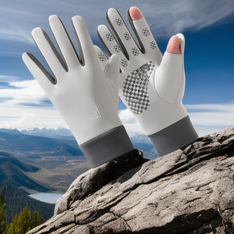 قفازات دافئة للأزواج مع خاصية اللمس وتغطية إصبعين ومضادة للانزلاق لركوب الدراجات