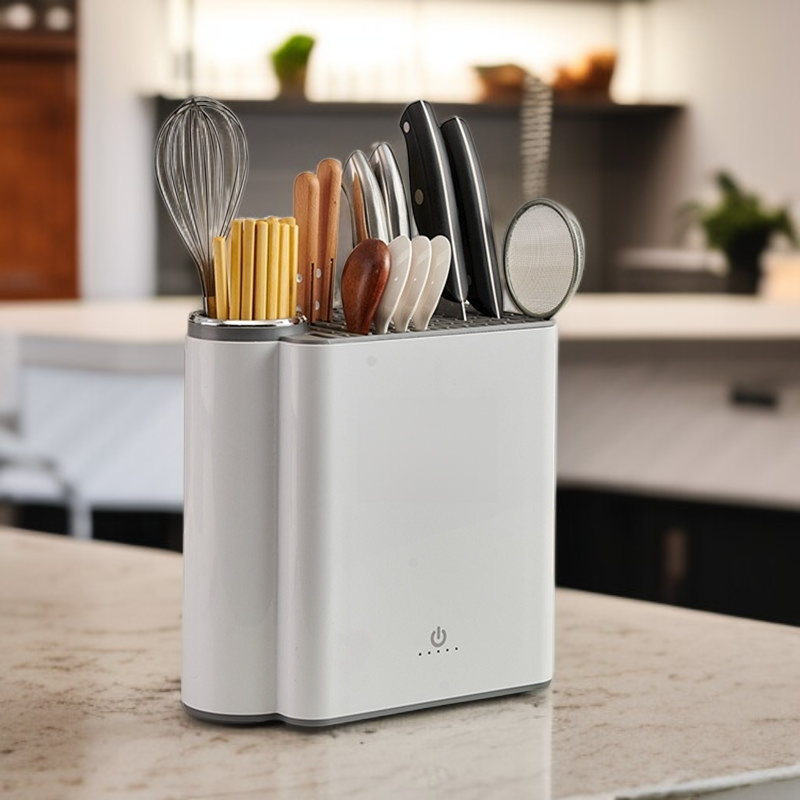Soporte de cuchillos inteligente para cocina con esterilización UV