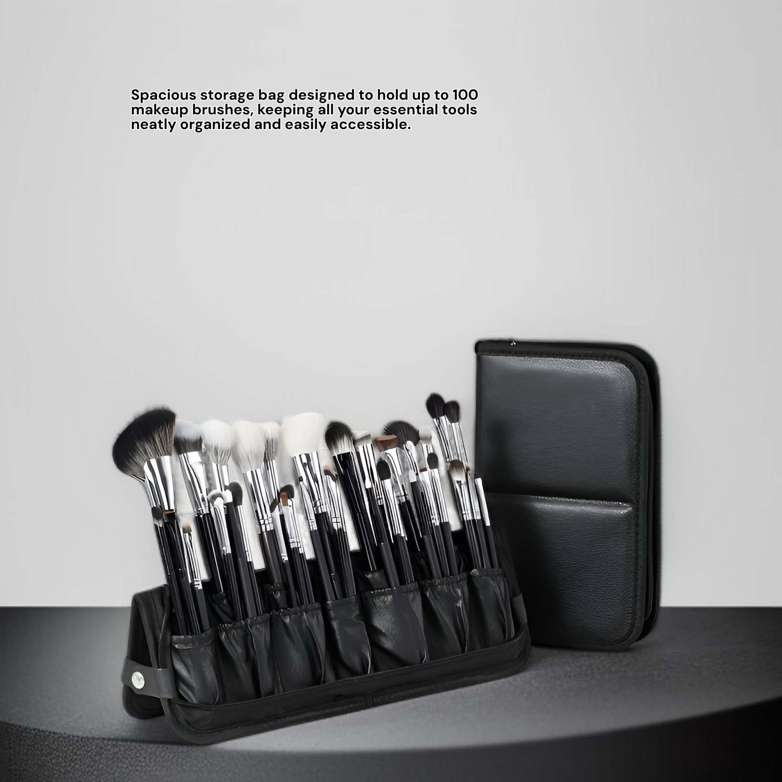 Large Capacity Vertical Foldable Makeup Brush Bag