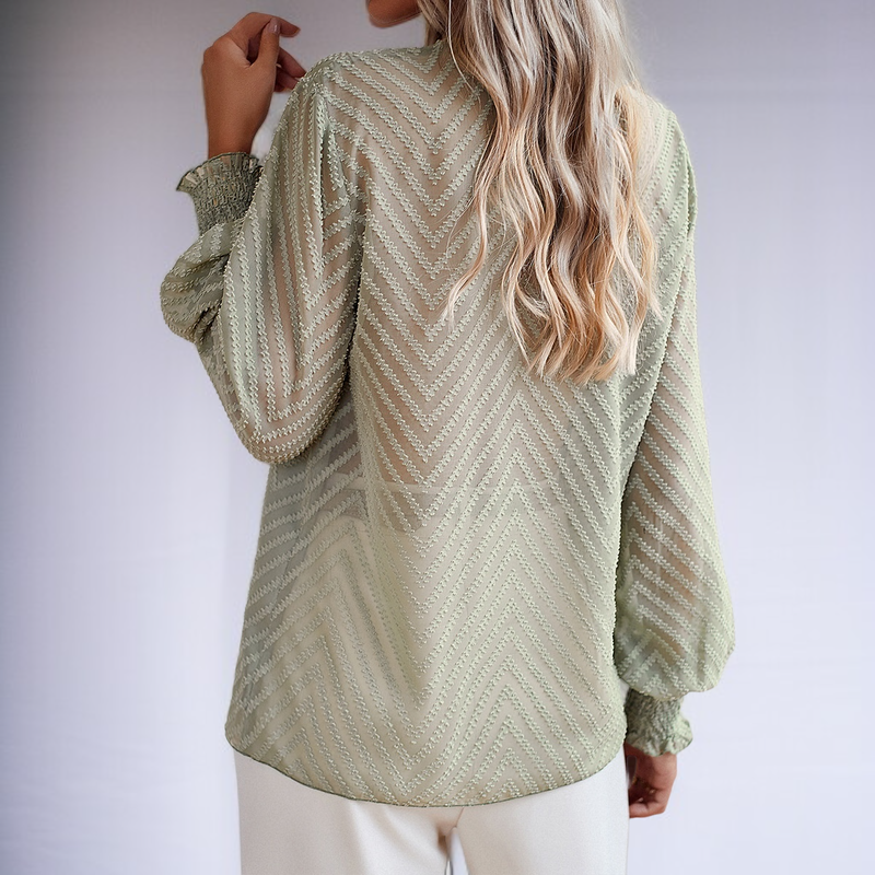 レディース気質長袖シャツVネックファッショントップス