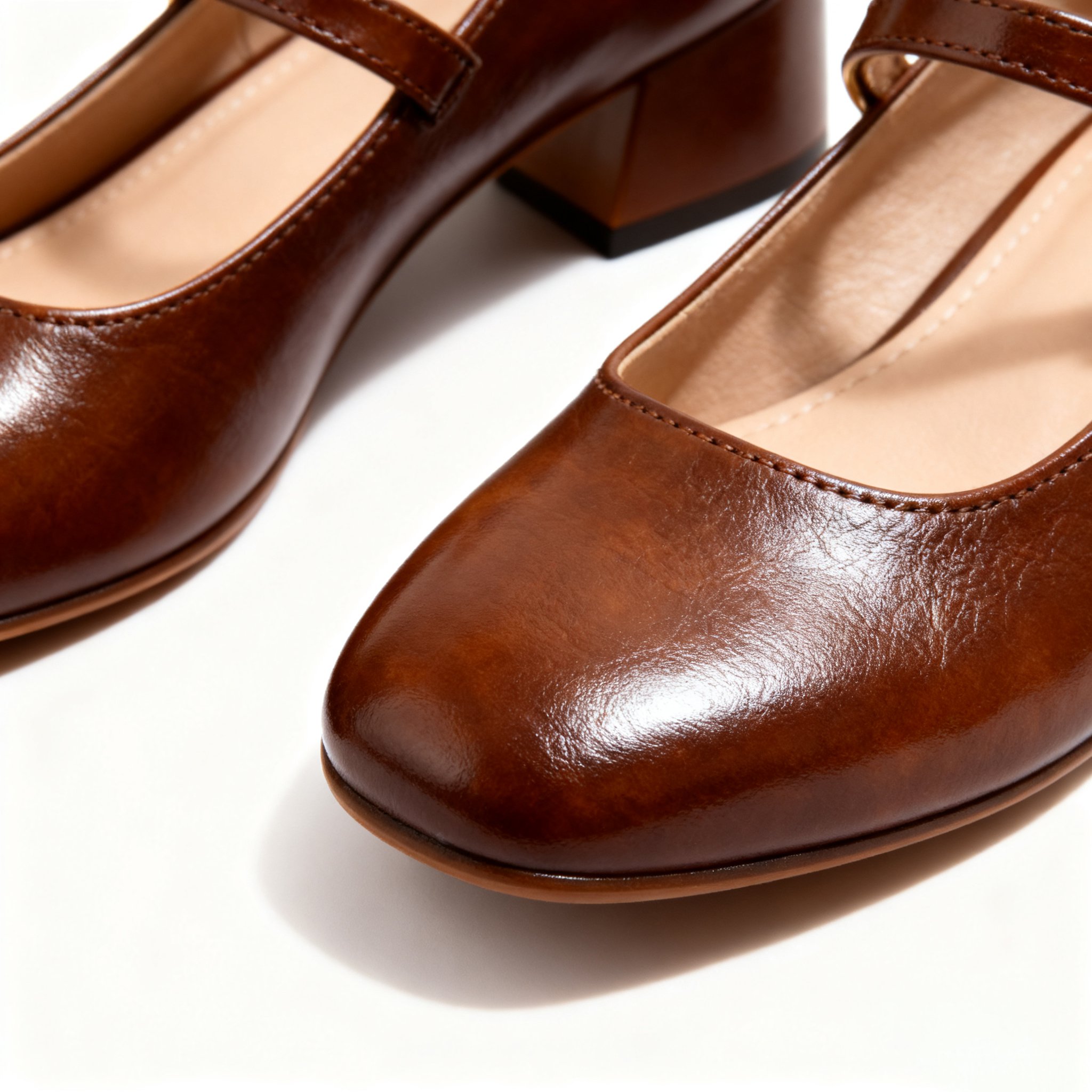 편안한 중힐 가죽 슈즈