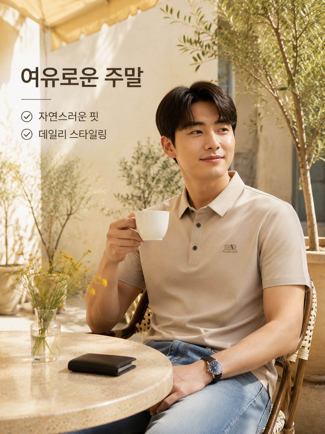 남성 반소매 캐주얼 폴로셔츠(카라넥)