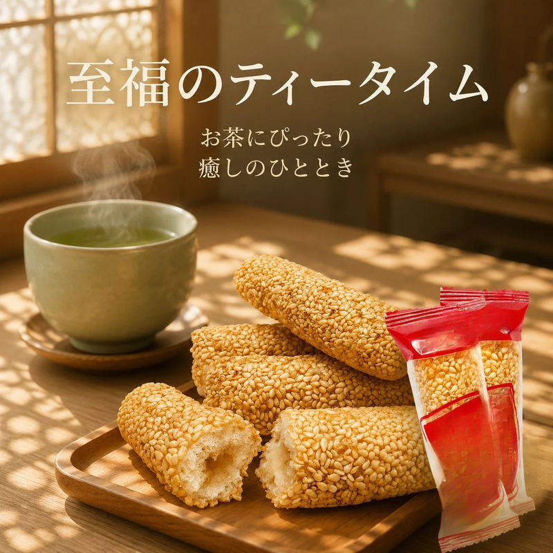 ごまの香りとピーナッツフィリングのサクサクスナック
