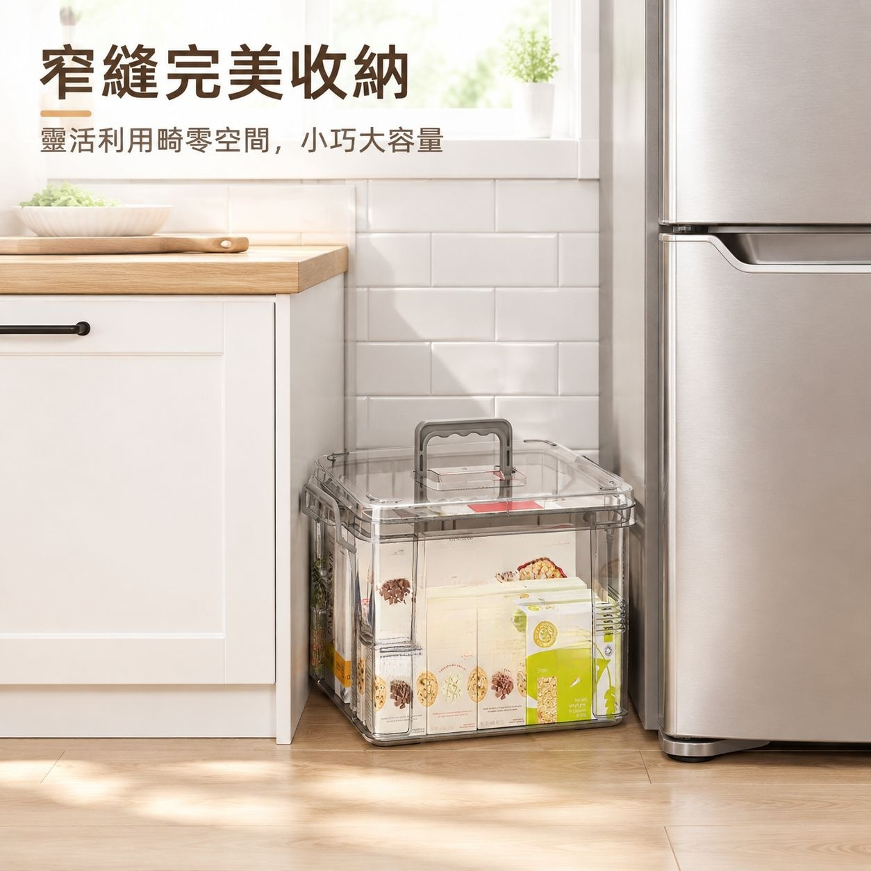 收納箱家用整理玩具零食雜物密封手提塑料框透明置物箱收納盒子