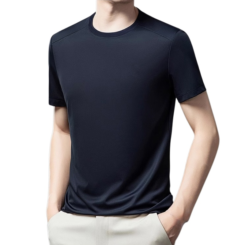 高端男士短袖T恤 半袖休闲短袖夏季轻商务翻领T恤衫