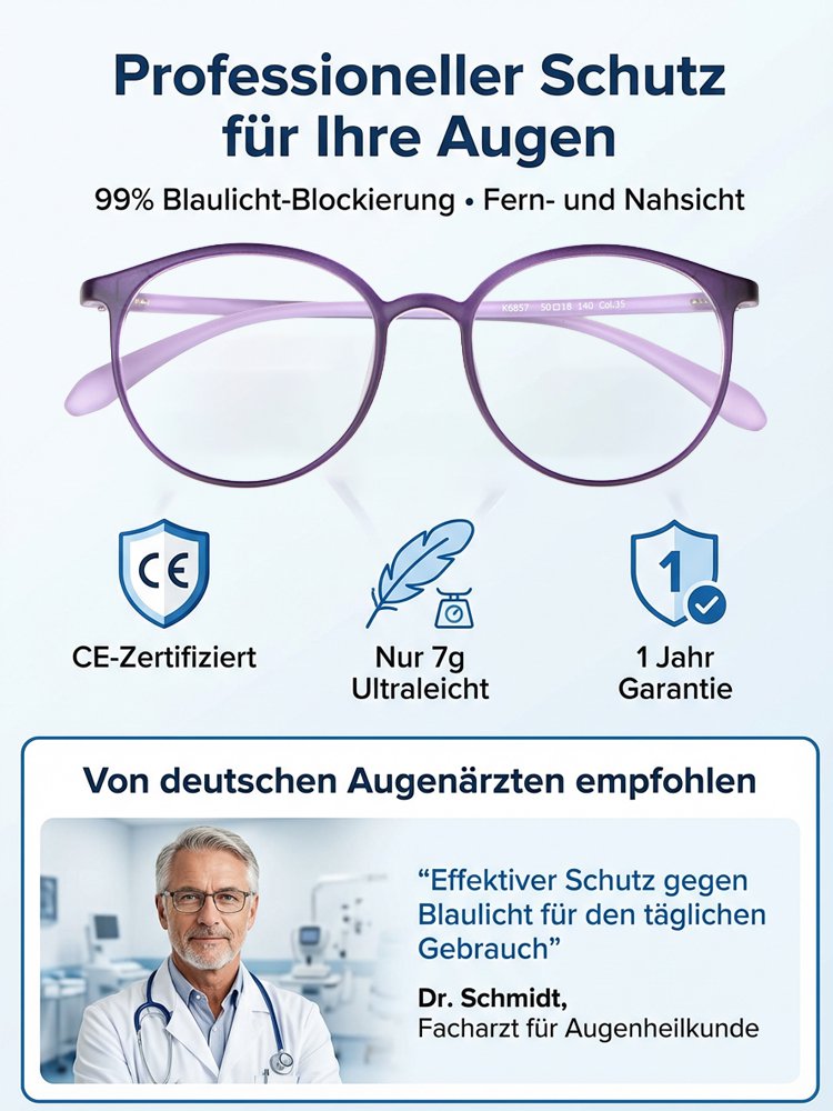 Intelligente Lesebrille, die Sehprobleme heilen und den Fokus automatisch anpassen kann