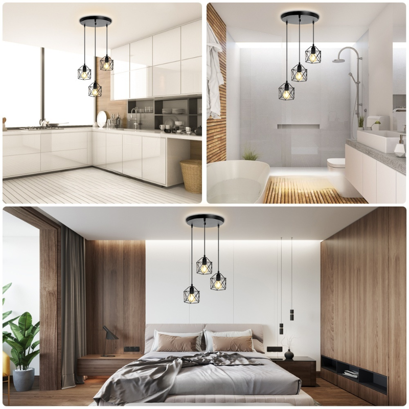 Lámpara de araña de metal retro