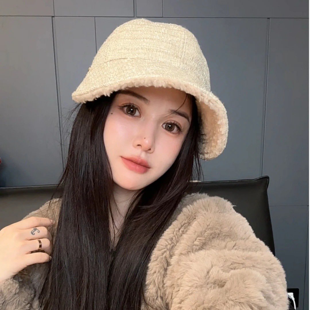 シャネルスタイル裏ボアレディース帽子