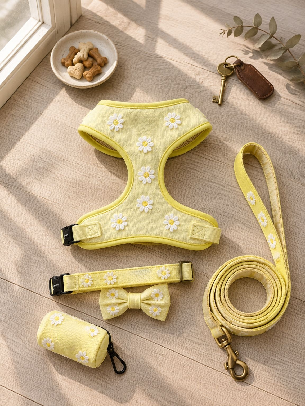 Pet Dog Walking Leash and Collar Accessories Set