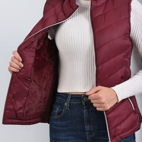 스탠딩 칼라 다운 베스트 조끼 두꺼워진 레저 스탠딩 칼라 짧은 섹션