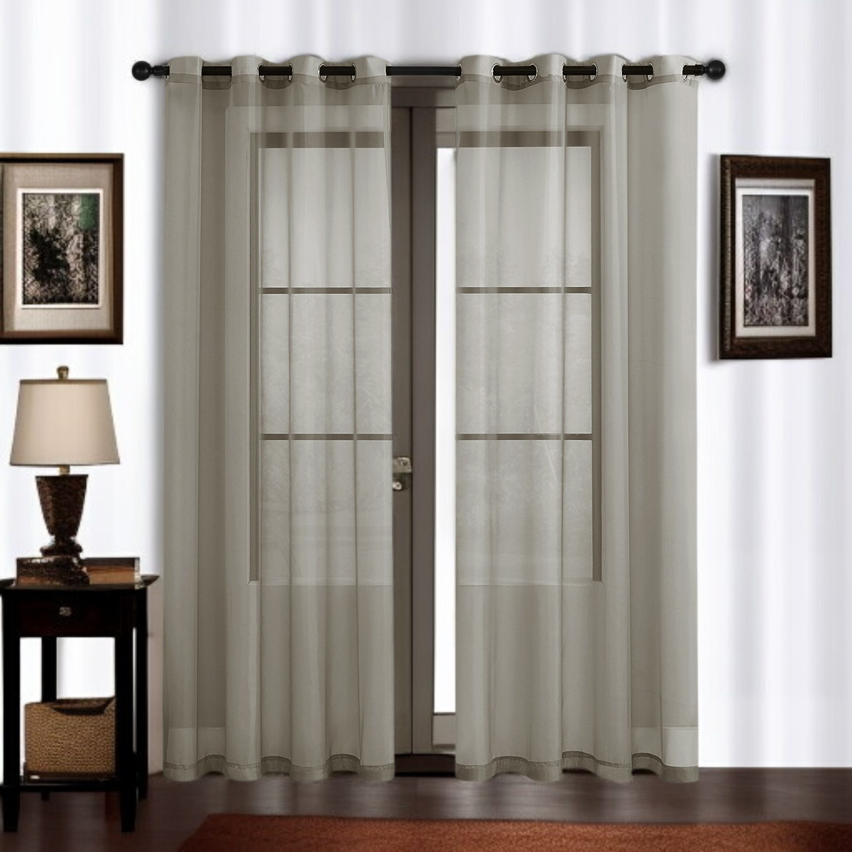 Halbverdunkelnde Fensterdekoration für Balkon, Einfarbiges Vorhang