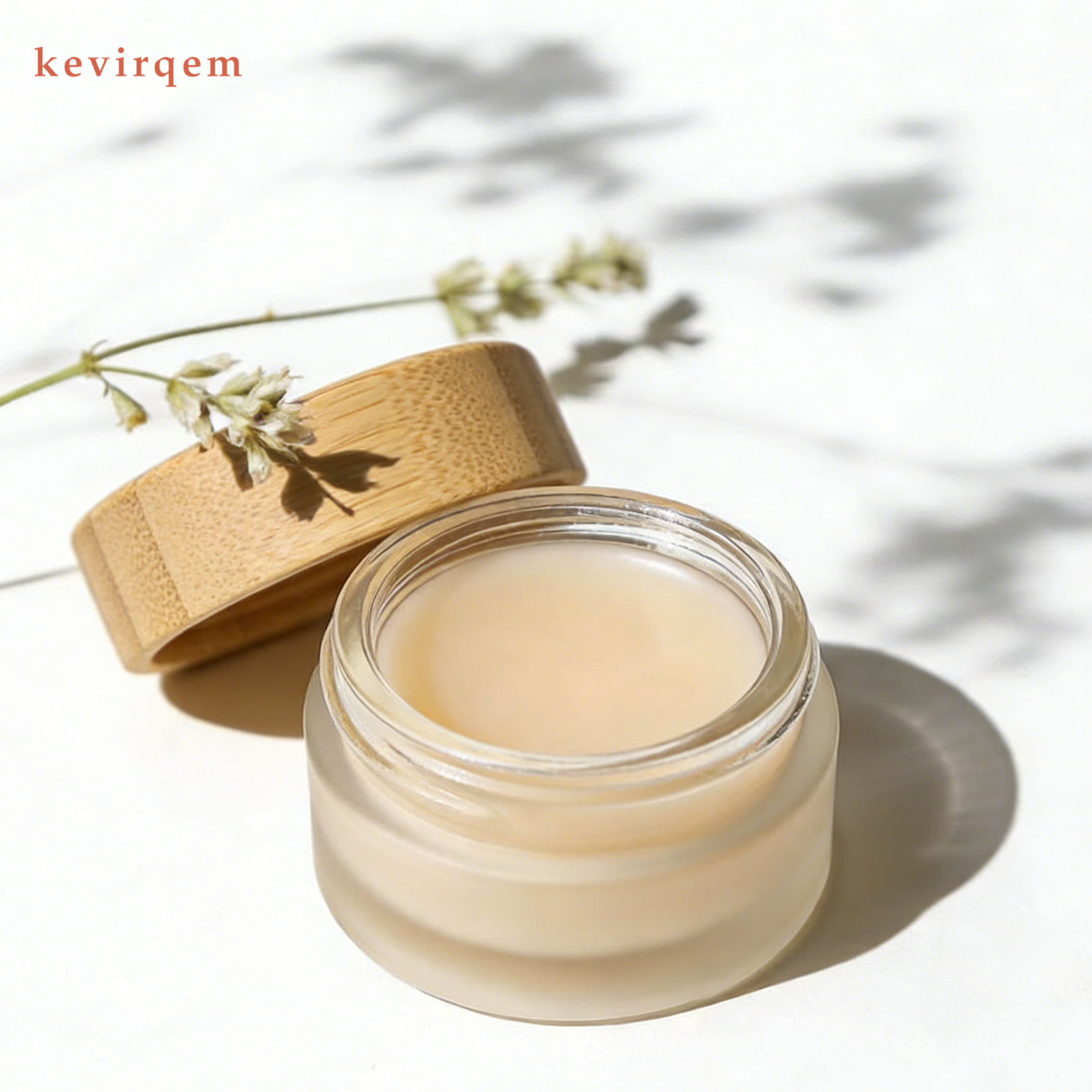 밝은 쌀나무 뚜껑 유리병 립 마스크