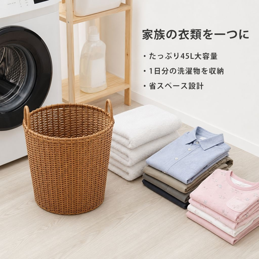 高級感あふれるおしゃれなランドリーバスケット