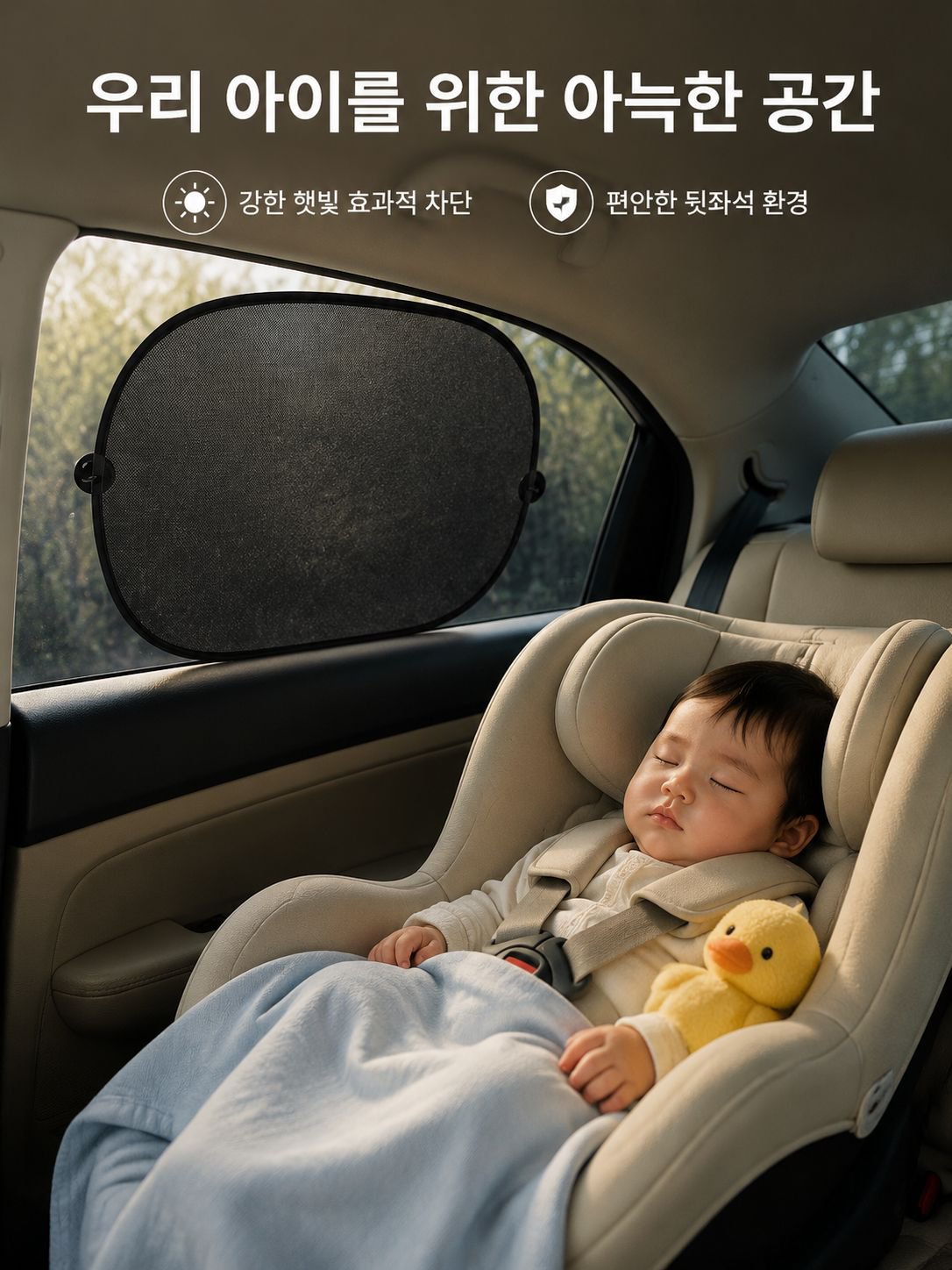 블랙 메쉬 모기방지 측면 차량용 햇빛가리개, 여름 필수 아이템