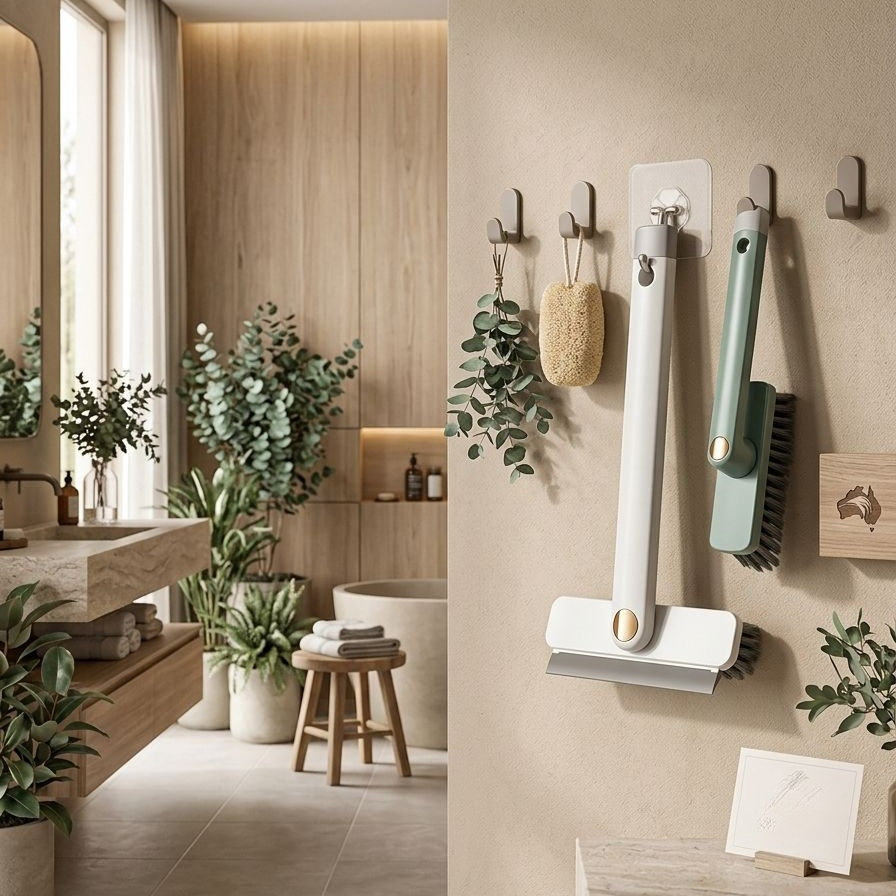 ภาพแปรงขัดคราบฝังแน่นในห้องน้ำ