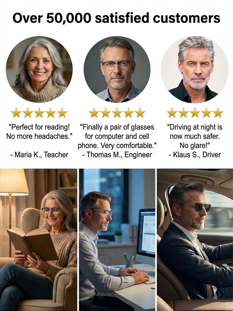 Ultra-Clear Honeycomb Photochromic Reading Glasses