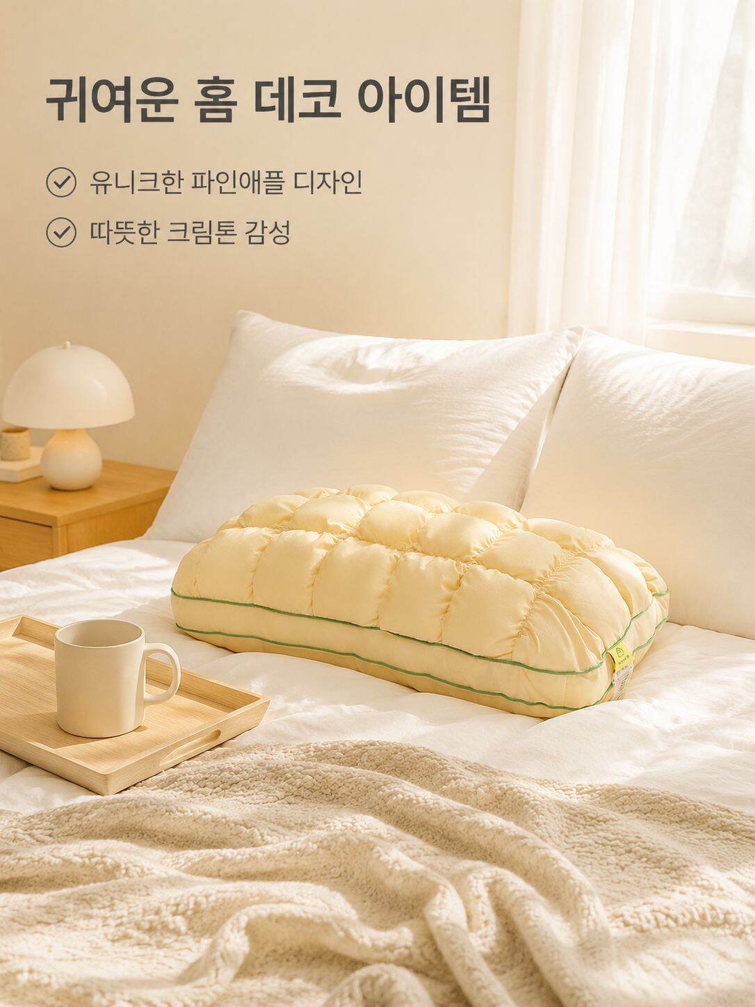 파인애플 모양 구름 경추 베개