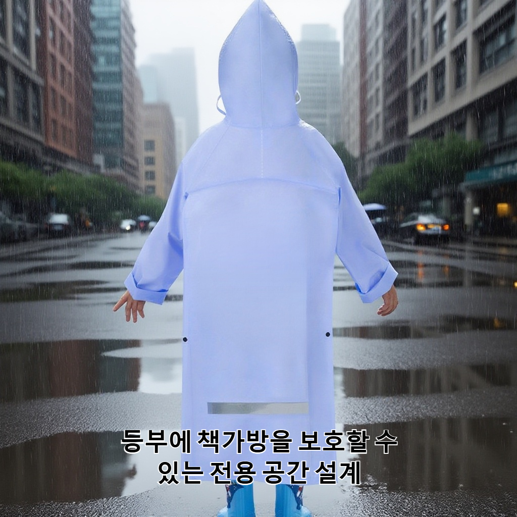 두꺼운 방수 레인코트 전체 이미지