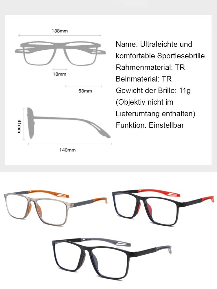 Blaulichtfilter-Lesebrille, ultraleicht und komfortabel