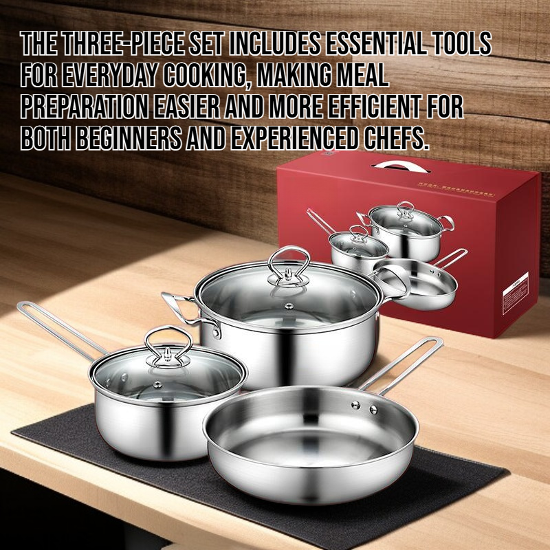 Stainless Steel Kitchenware Set - Three Pieces