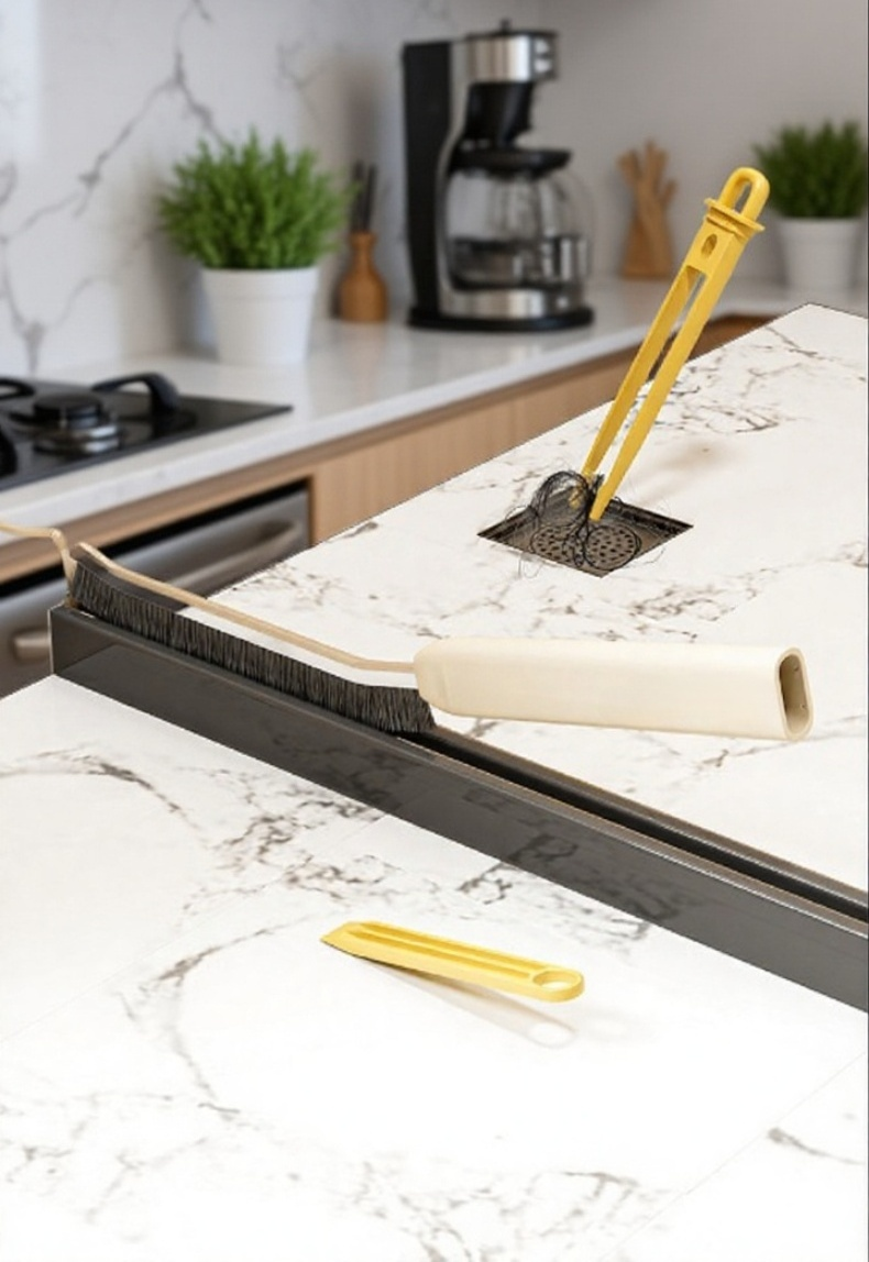 Deep cleaning window tracks with crevice brush