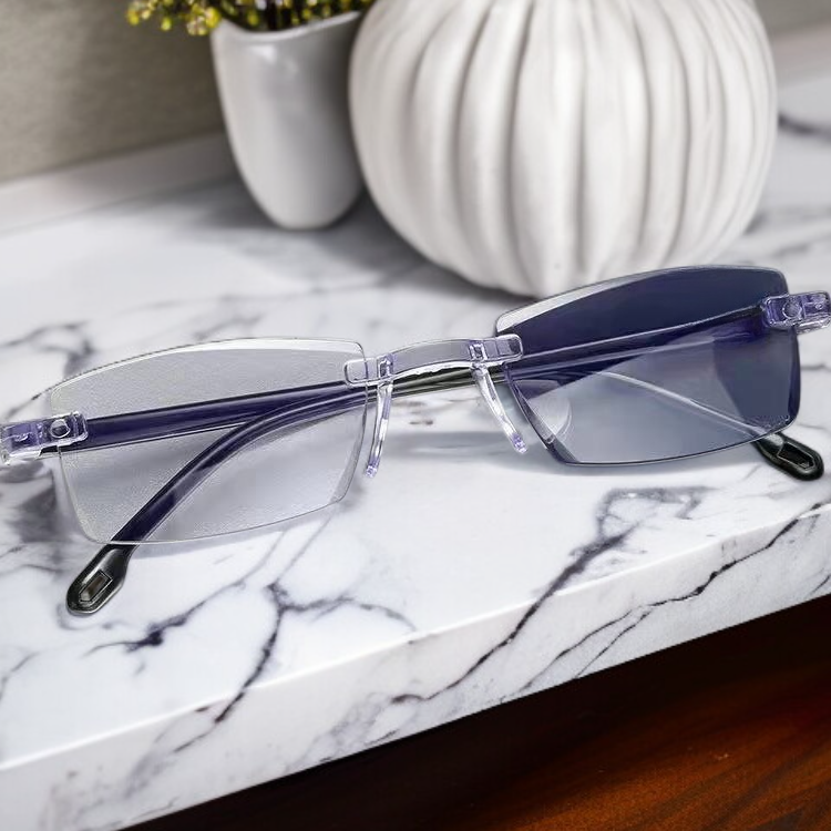 Men's reading glasses, blue light blocking, high-definition vision for both near and far distances.
