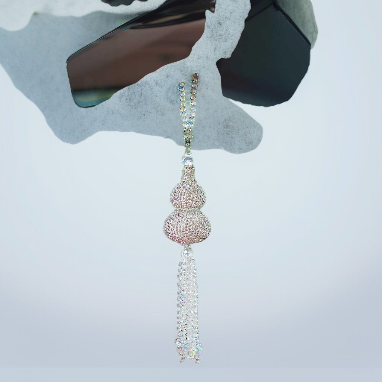 새로운 럭셔리 스타일 호박 펜던트, 다이아몬드가 박힌 수정 호박, 평화 펜던트.