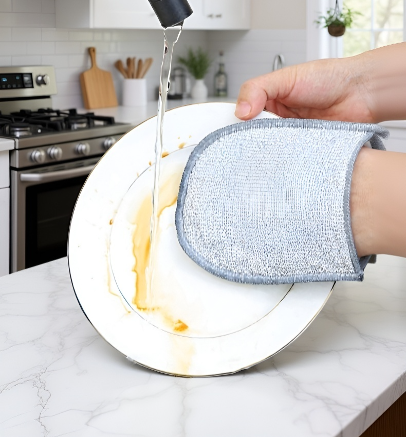 Kesztyű alakú törlőkendő részletes textúrája