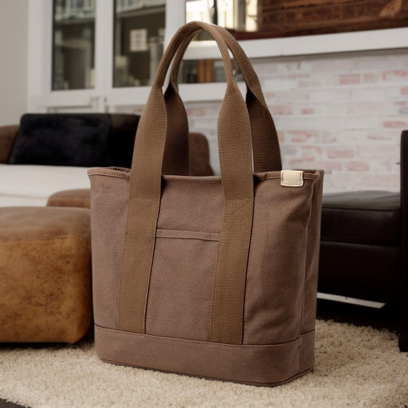 Bolsa de almuerzo de lona multifuncional, bolso de hombro para oficina, bolso tote elegante