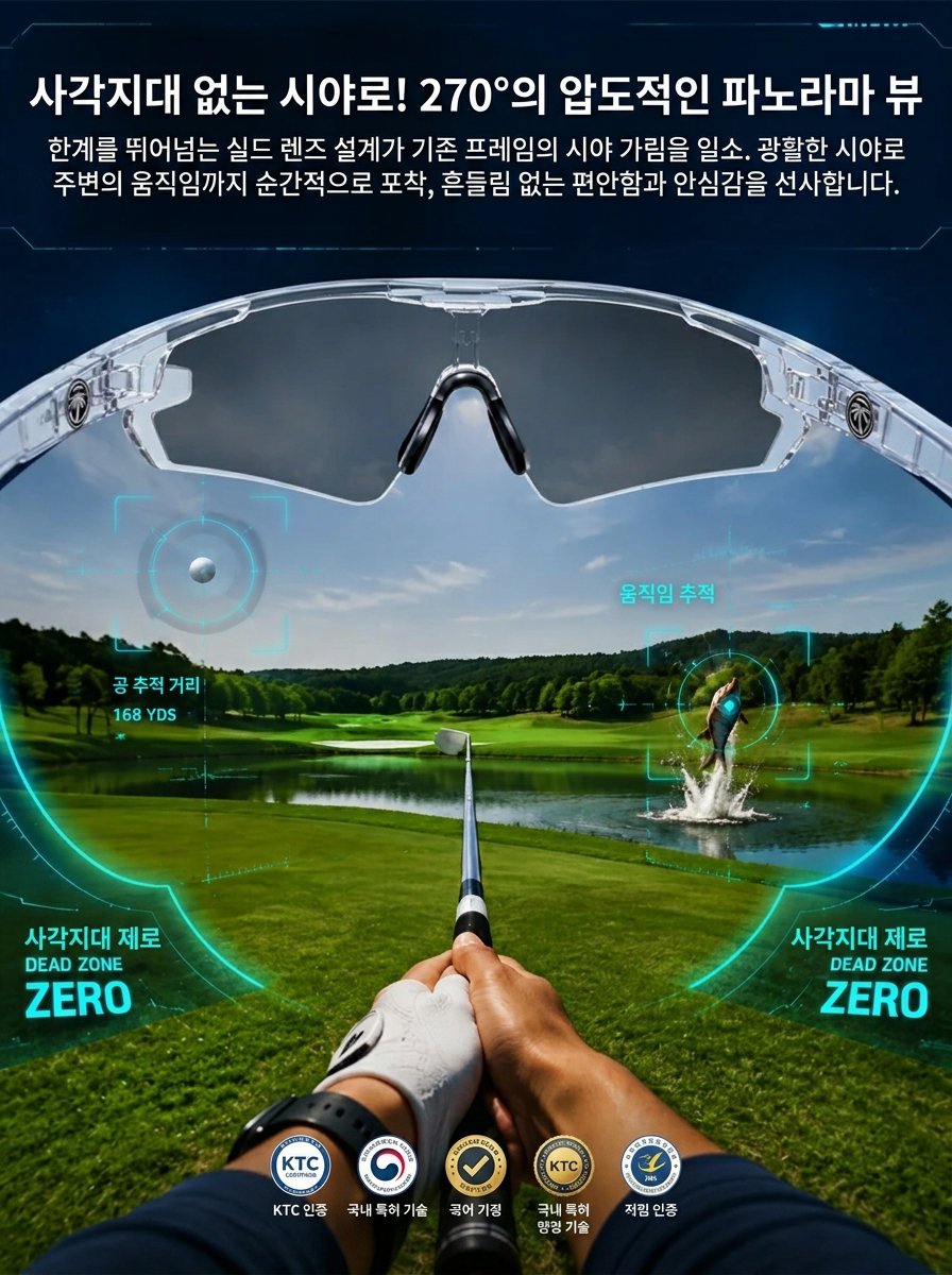【골프낚시 필수】자동 변색 모션 방풍 고글