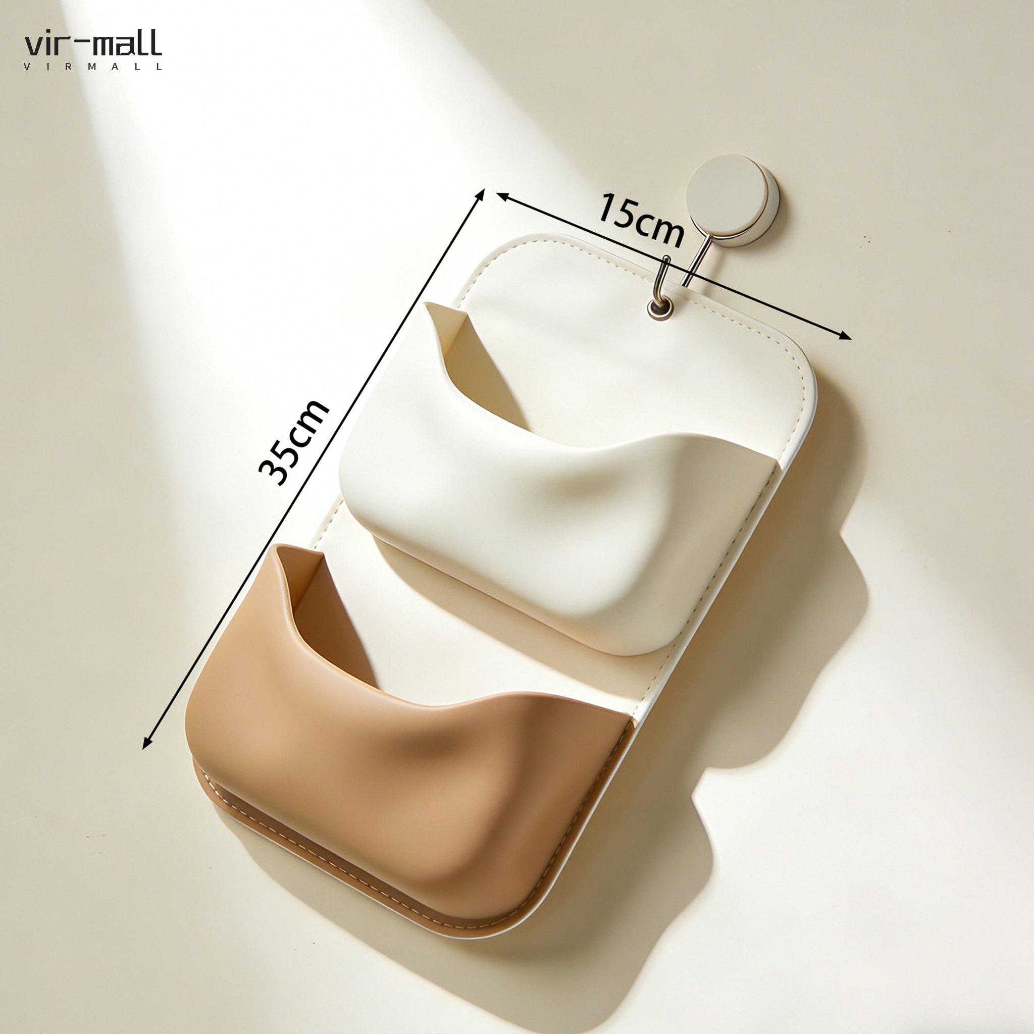 壁掛け可能な収納ハンギングバッグの設置例