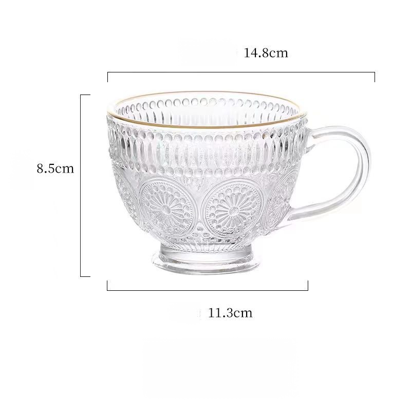Household Clear Glass Breakfast Mug