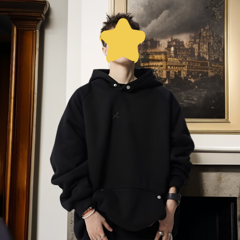 ハイストリートブランドゆったり刺繍フーディー カップル秋万能アメリカンヘビーウェイトアウター