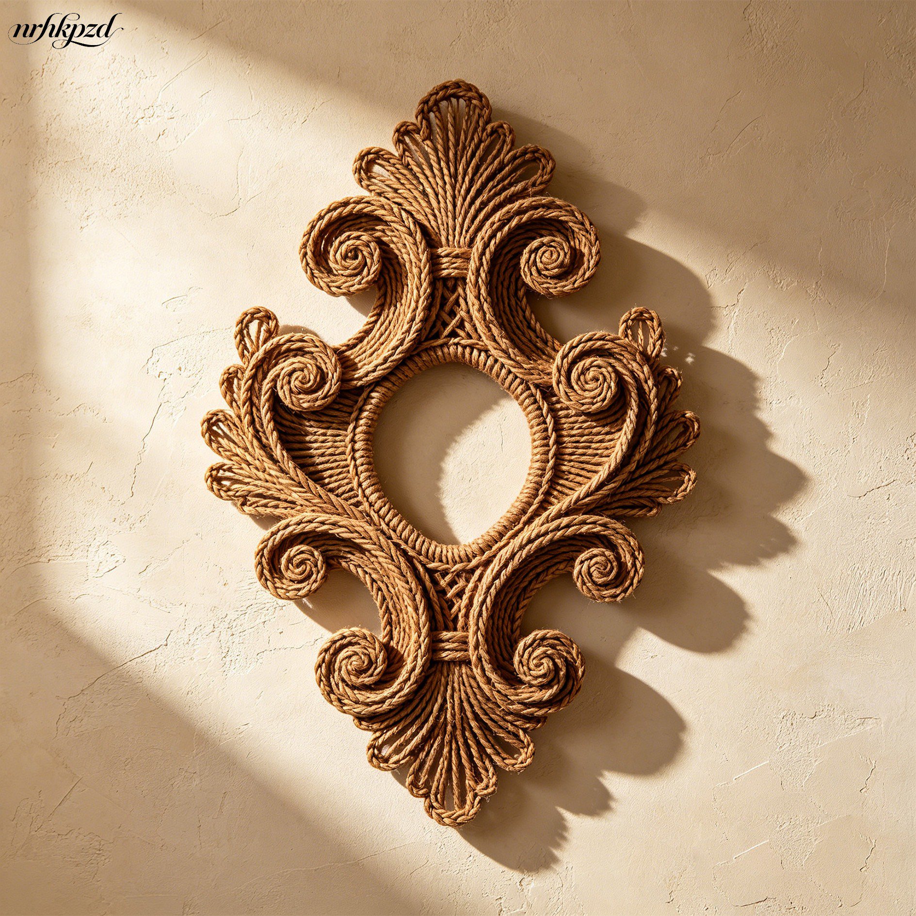 Boho Stil Wanddekoration aus natürlichen Palmenblättern