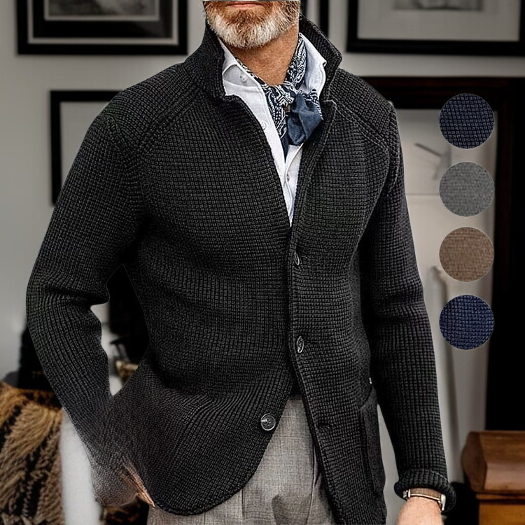 秋冬立襟開衫スーツ厚手のニットジャケットコート