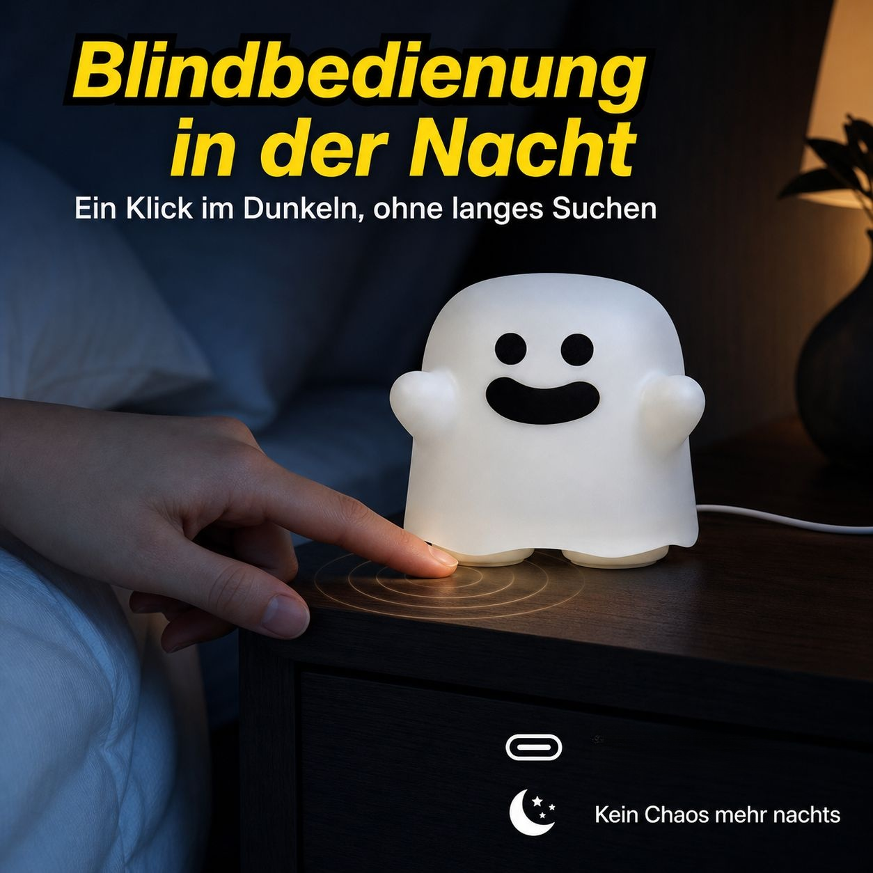 Lustige Geister-Nachtlampe, dimmbare LED-Dekorleuchte
