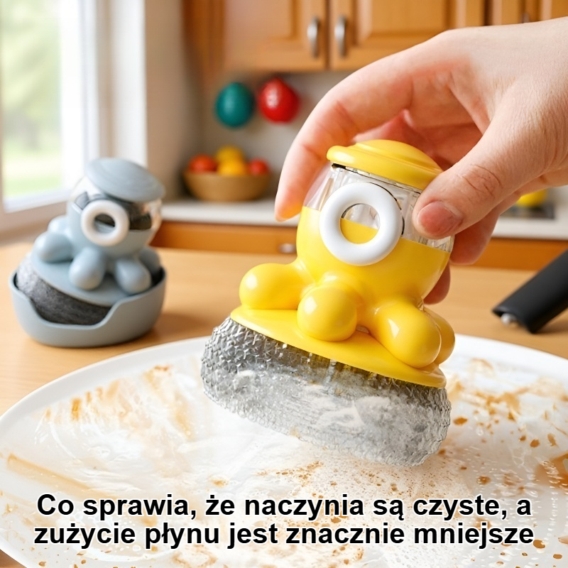 Automatyczna szczotka do mycia naczyń z dozownikiem płynu