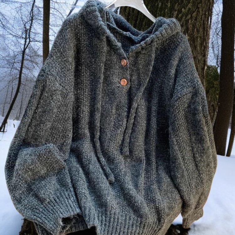 ゆったりとしたフード付きセーター