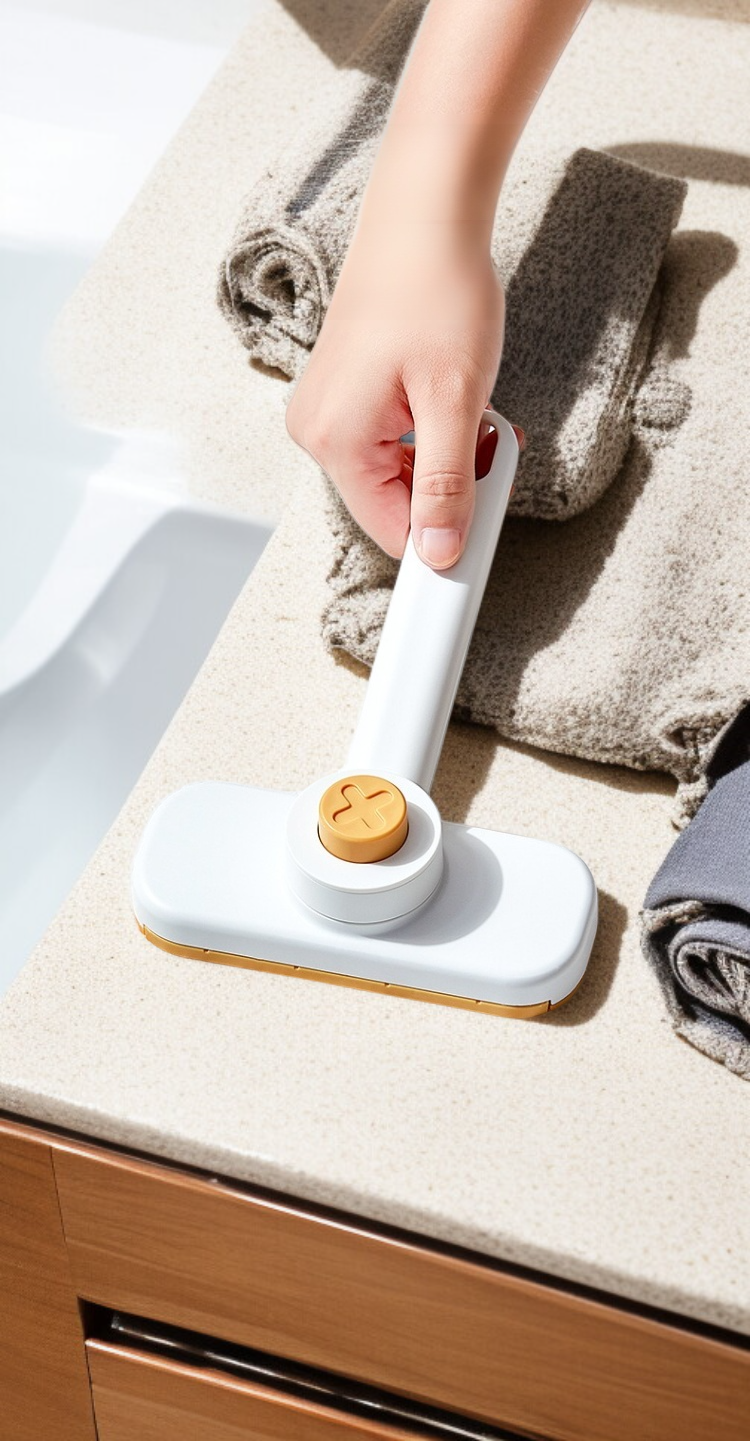 펌핑 브러쉬로 세면대 청소하는 모습