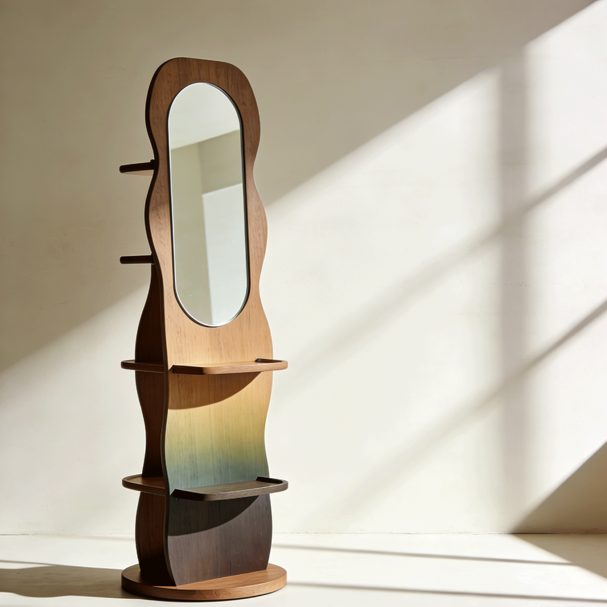 多機能鏡付き収納ラック