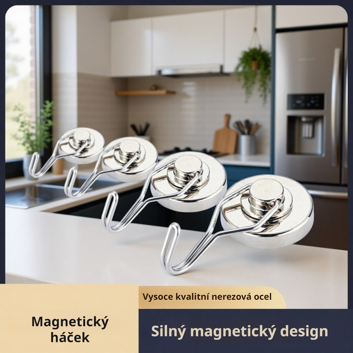 Otočný magnetický háček z nerezové oceli bez vrtání