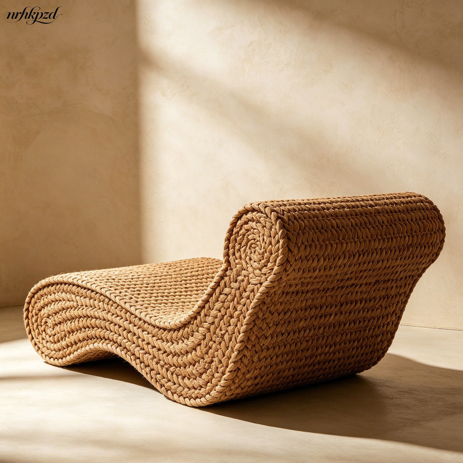 Atmungsaktives Sofa aus Palmfasern im Wohnzimmer