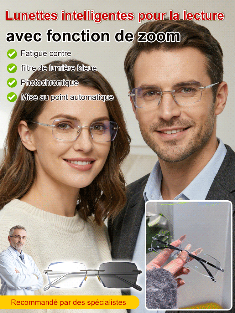 【Vos Dernières Lunettes à Vie】Mise au point en 0,1s : Vision parfaite de près comme de loin !