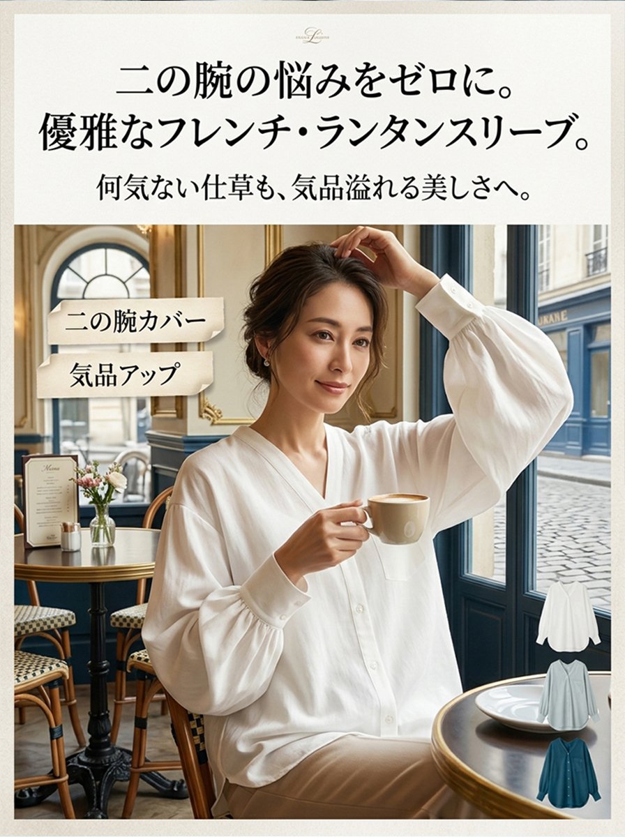 レディース接触冷感Vネックゆっとりシャツ