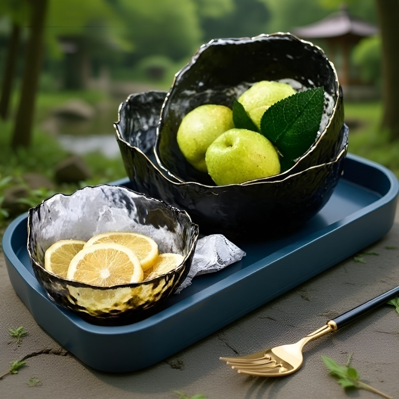 وعاء شفاف مطروق مثالي للحلويات والفواكه